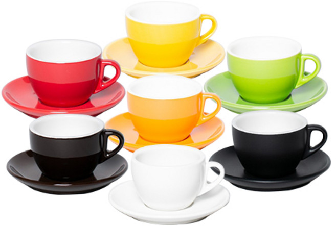 프랜드커피 KYJ 카푸치노 커피잔 세트 2호 200ml, 그린, 1세트