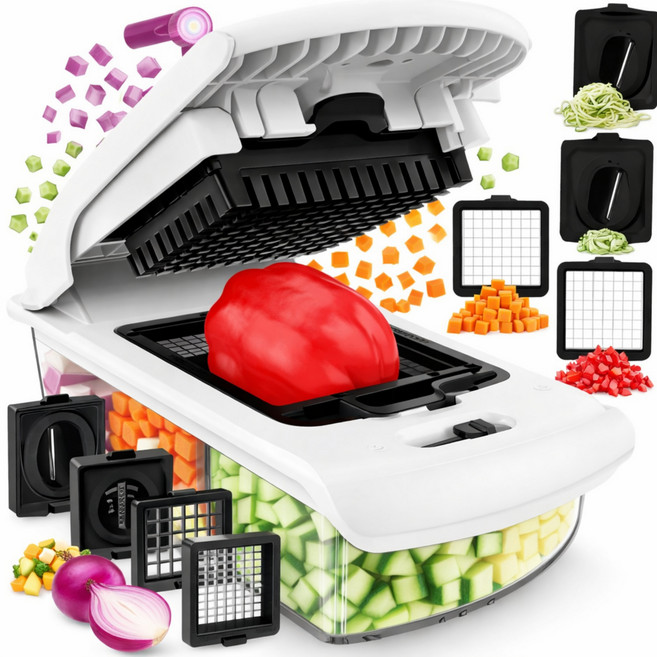 풀스타 4in1 야채쵸퍼 다지기 양파 다이스 스파이럴라이저 깍둑썰기, 1개, 풀스타 4in1 쵸퍼플러스