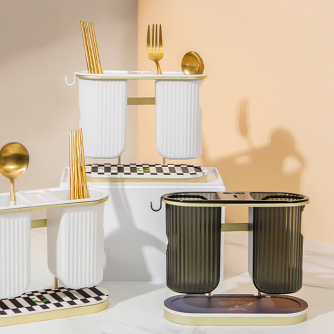 주방 공간 활용에 좋은 모던 물빠짐 규조토 수저통, 단품, 1개