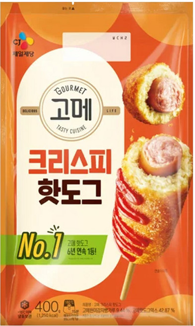 CJ제일제당 고메 크리스피 핫도그, 400g, 3개