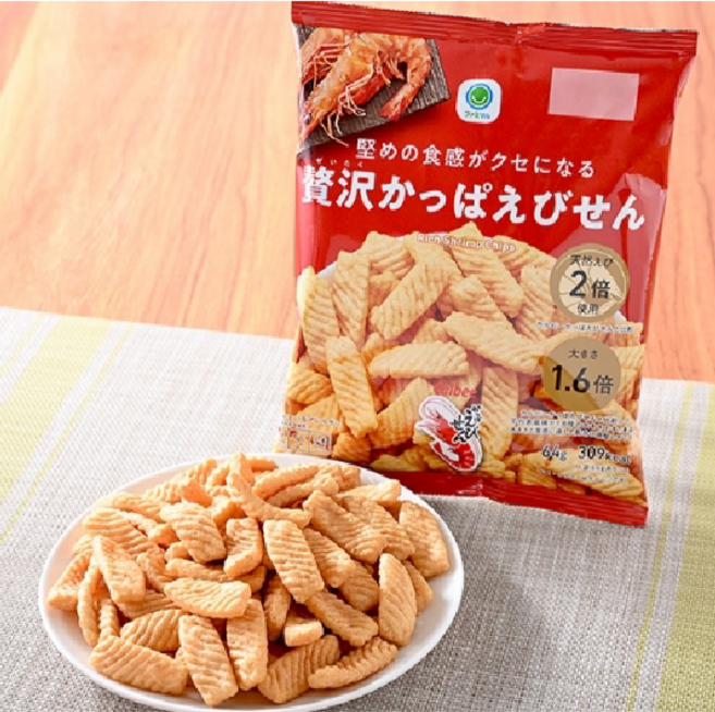 일본 편의점 패밀리마트 중독성 있는 에비센 새우깡 64g 5봉지, 5개