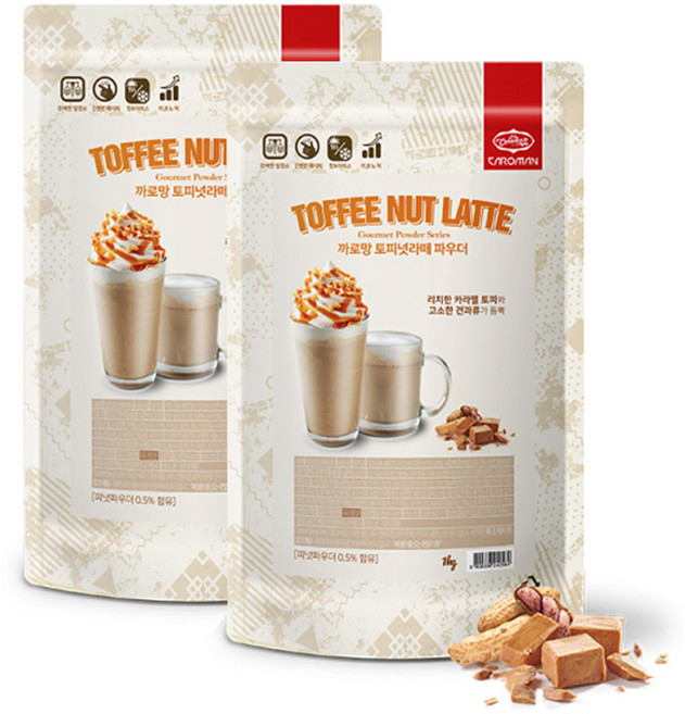 까로망 토피넛라떼 파우더, 1kg, 1개입, 2개, 1kg