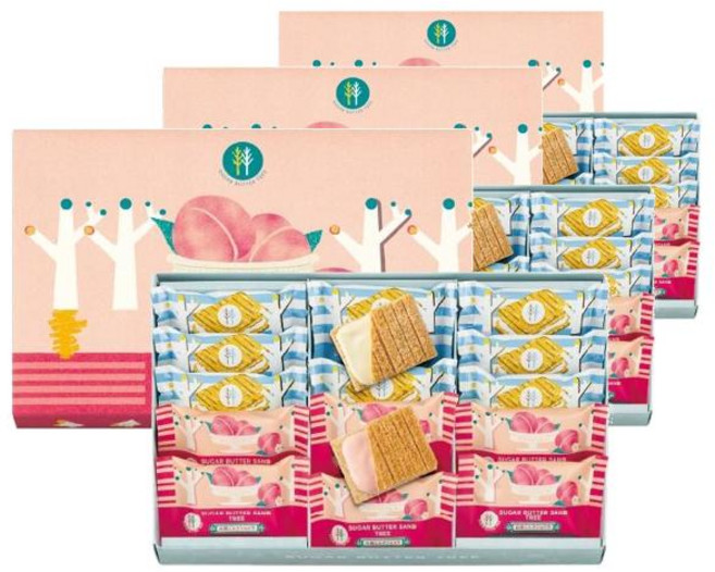 슈가버터트리 모모 복숭아 밀크 쇼콜라 7p 버터샌드 9p, 3개