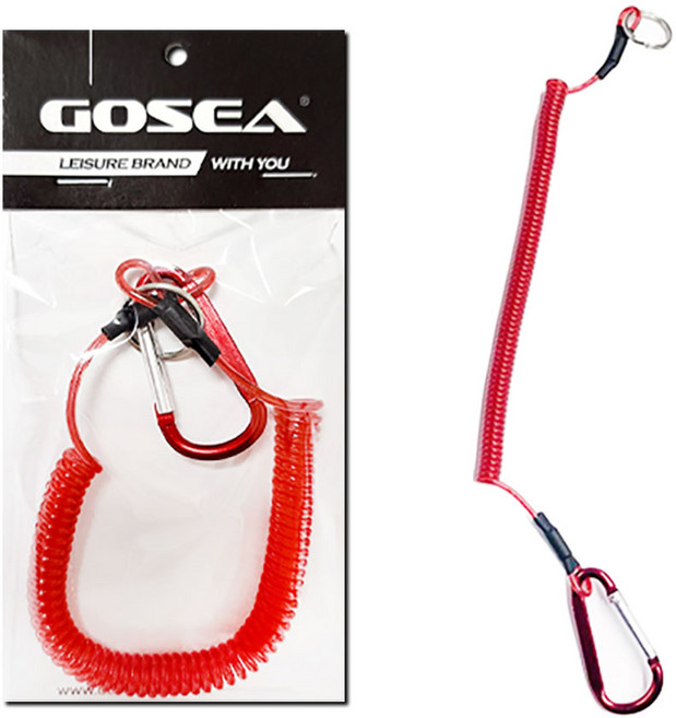 GOSEA 카라비너 스프링 안전고리 GSF-T04 분실방지 스프링 줄 끈, 1개, 레드(GSF-T04-RD)