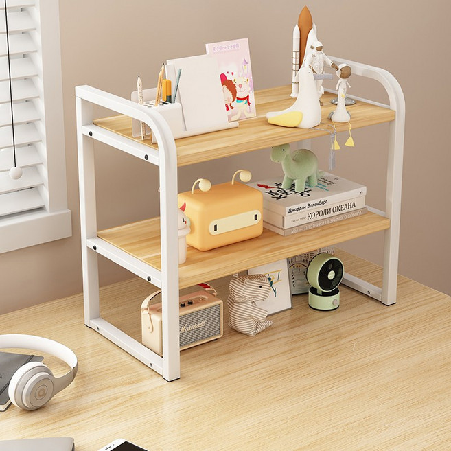 베랄룰 다용도 책상 정리 공간 높이 조절 가능 주방 수납 스탠드 선반 길이 50cm, 화이트원목, 1개