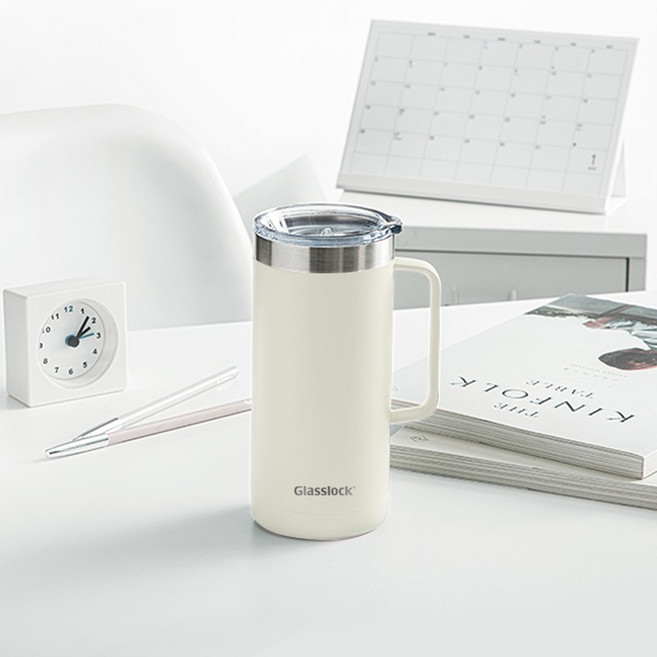 글라스락 텀블락 플레인 머그 텀블러 500ml 베이지, 1개