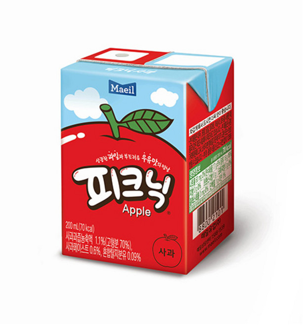 매일 피크닉 사과 200ml 24개입/팩주스/무료배송, 단품, 24개
