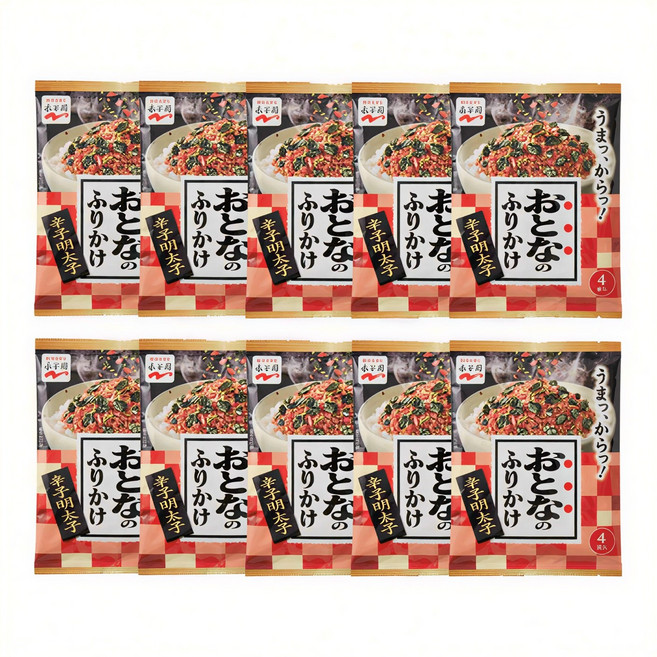 나가타니엔 오토나노 오차즈케 후리가케 카라시 매운명란맛 뿌려먹는 즉석 간펵식, 6.8g, 10개