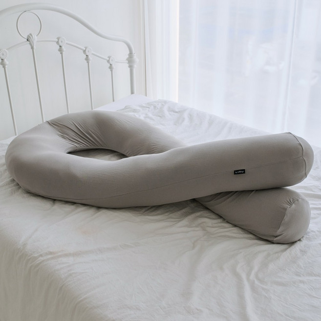 LINU 리누 꿀밤 바디필로우 U자 그란데 특대 사이즈, 그레이