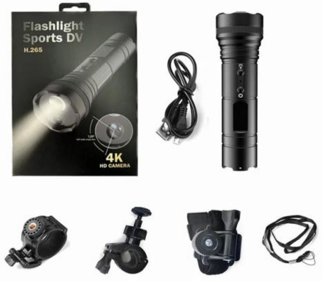 휴대용 오토바이 자전거 헬멧 카메라 강력한 빛 120 광각 방수 비디오 녹음기 손전등 액션 카메라, 1080p, 1) 1080p, 1개