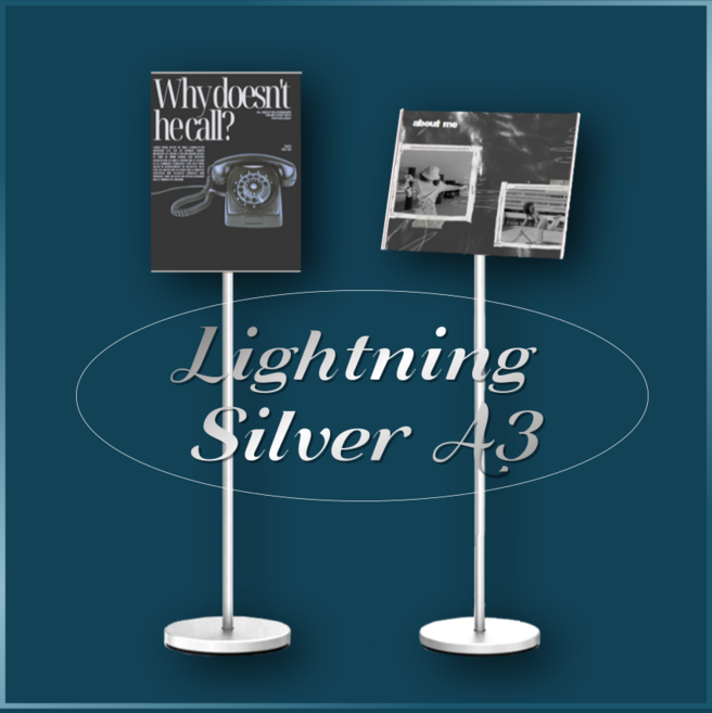 텔미픽미 슬림 POP 거치대 포스터 스탠드 메뉴판 안내판 입간판, 1개, 실버 A3