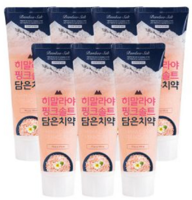 히말라야 핑크솔트담은 칫솔4입 (그린티)x2개 +여행용 양치세트(색상랜덤) ., 페리오 히말라야 핑크솔트 치약 플로럴 100g x 7개