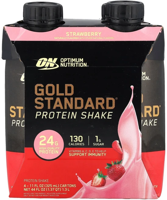 Optimum Nutrition 옵티멈뉴트리션 골드 스탠다드 프로틴 스트로베리 325ml 4 카톤 쉐이크 단, Optimum Nutrition 옵티멈뉴트리션 골드 스 - 쿠팡