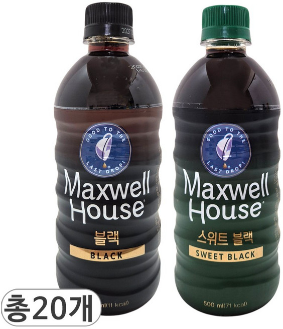 맥스웰하우스 블랙 & 스위트 블랙, 500ml, 20개