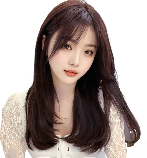 가발위드 붙임머리 부분 가발 C컬 10cm 3피스 세트, 다크브라운40cm, 1개