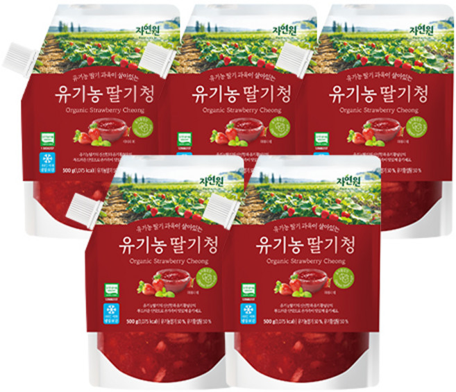 [자연원] 유기농딸기청, 5개, 500g