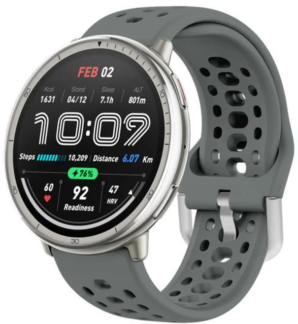 Amazfit Active 2 용 실리콘 스트랩 스포츠 통기성 팔찌 지능형 Correa Amazfit Active2 시계 밴드 액세서리, 05 Space Grey, 03 Amazfit GTS 4-3-2