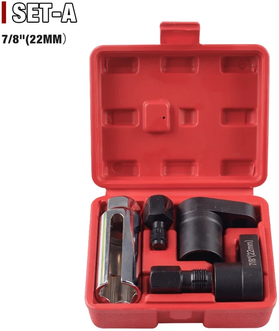5종 전문 자동차 산소 센서 소켓 렌치 세트 7/8(22mm) 1/2 3/8 연결 자동차 산소 센서 제거 설치 수리 도, 01 SET-A, 1
