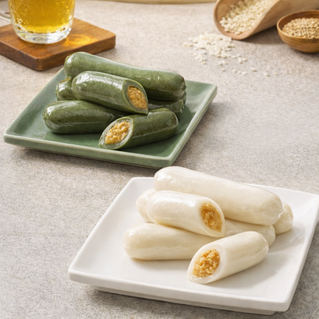 (셀브)2색 깨꿀가래떡 60g*14개 1+1 깨랑꿀이랑 굳지않는 가래떡 (개별포장), 840g, 2박스