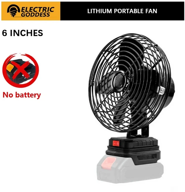 전기 여신 8 4000RPM 전기 선풍기 다용도 강력 저소음 팬 파워툴 마키타 18V 배터리 핀용, 03 No Battery 6 Inch