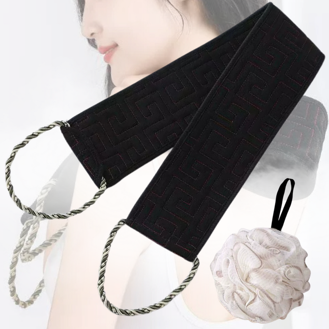 앨라모 저자극 때타올 목욕 타올 때밀이, 1세트, 1세트, 블랙