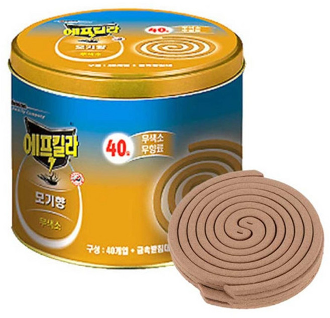 야외용 모기향 무향 40개입 틴케이스 태우는 에프킬라 실외 살충, 상세페이지 참조