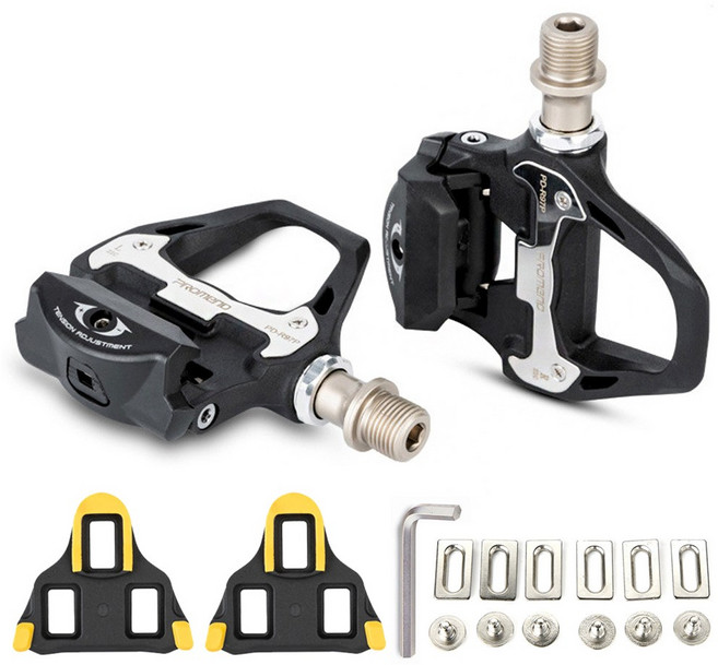 프로멘드 자전거 로드 입문용 클릿 페달 시마노 호환 105급, 검정, 1개