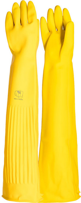 보생 공업용 고무장갑 황색 작업용 어업용 해루질 미나리 어깨장갑, 1개
