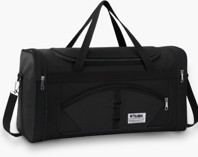 핫쏘잇 다중포켓 빅사이즈 대용량 더플백, 블랙, 1개