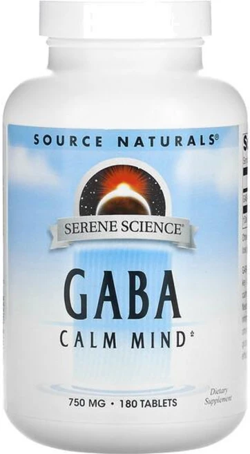 Source Naturals Serene Science GABA 750mg Tablets 소스내추럴스 세린 사이언스 가바 750mg 타블렛, 6개, 180정 - 쿠팡