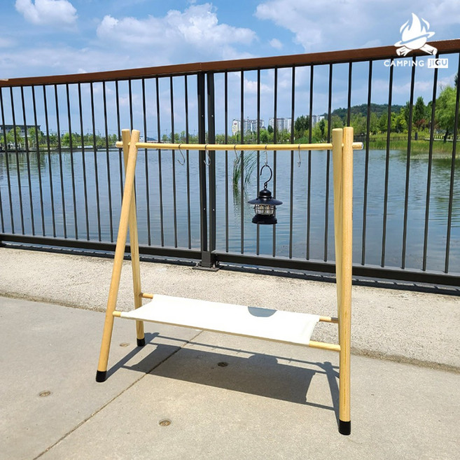 캠핑지구 감성 우드 인디언행어 행거 원목 선반 식기 걸이, 우드인디언행어M, 1개