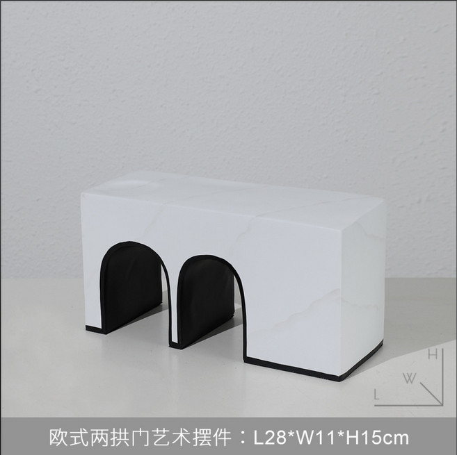 復古樹脂拱門擺件 家居軟裝飾品, 歐式兩拱門藝術擺件