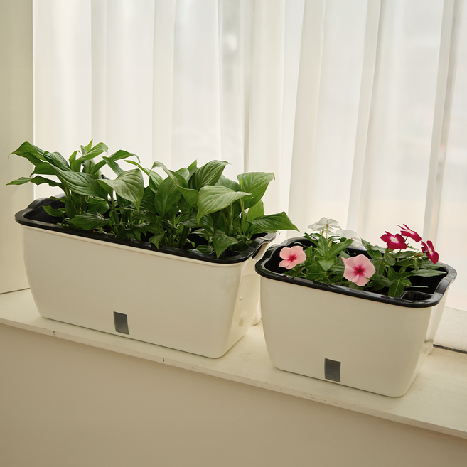 마녀박스 시크릿 저면관수 화분 수경재배 대형 텃밭 상추 대파 베란다 가정용화분 홈가드닝, 1개, 화이트