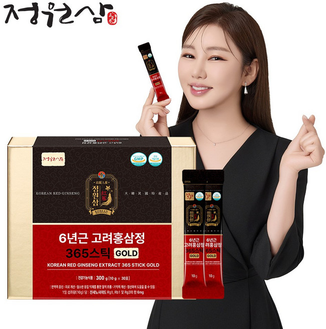 [정원삼] 6년근 고려홍삼정 365스틱 골드 (10g x 30포), 300g, 1박스