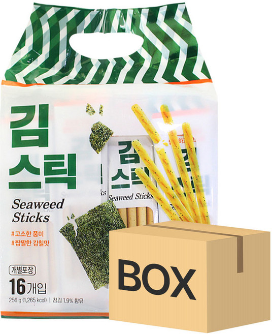 키즈웰 김스틱 과자 256g 10개 BOX 대용량, 1박스, 2.56kg