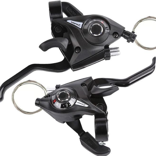 자전거브레이크 산악 자전거 시프터 브레이크 3x7 /3x8 속도 변속기 시프터 브레이크 레버 호환 21-23mm, 1세트