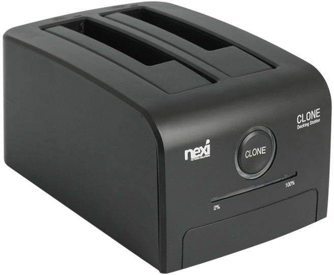 넥시 NX1263 Type-C 2베이 하드 도킹스테이션/C타입/1:1 하드 클론기능/SATA 3.5형 HDD 2.5형 SSD/HDD 지원/원터치 백업/5Gbps 전송속도, 1개, 1cm