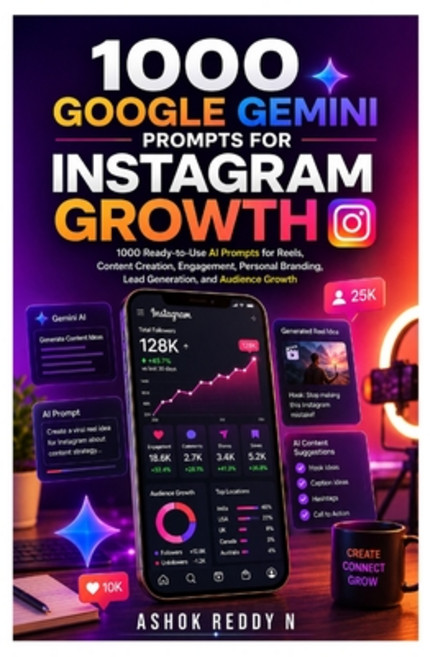 (영문도서)1000 Google Gemini Prompts for Instagram Growth: 1000 Ready-to-Use AI Prompts fo... Paperback, Independently Published, English, 9798181636729