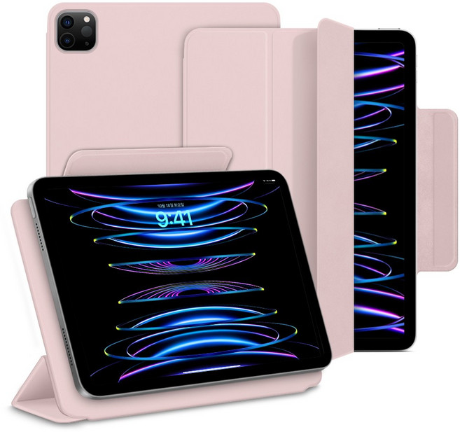 뷰씨 아이패드 폴리오 커버형 케이스, 핑크샌드, 1개