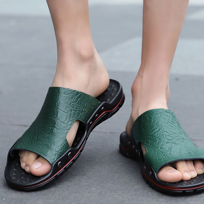 besteffie 남자슬리퍼 무지 베이직 펀칭 미끄럼방지 발편한 캐주얼 데일리록 빅사이즈 남성슬리퍼 C58