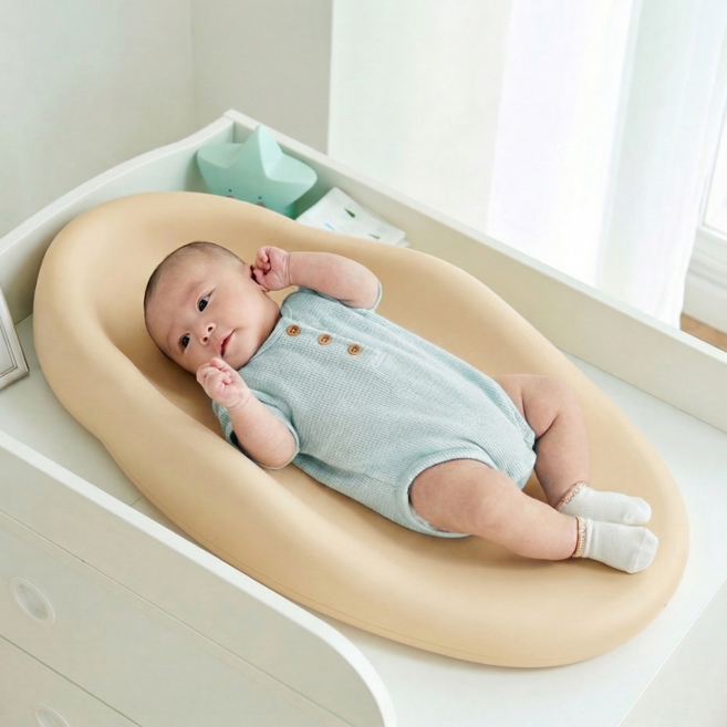 피플레 프리미엄 기저귀갈이대 기저귀교환대 일체형 4컬러, 파스텔블루