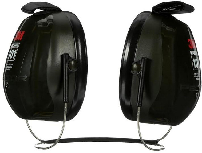 3MPELTOR청력보호Optime101귀마개 머리뒤 H7B 25dBNRR 조절가능한이어컵 E-A-RFIT 핏호환 스테인리스스틸 1팩 블랙/레드127163, Behind the head