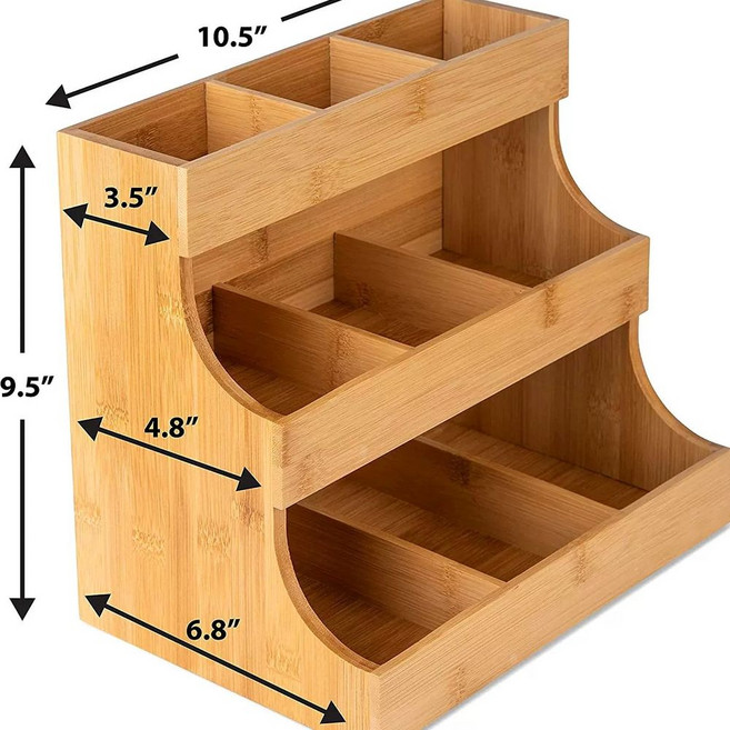 원목 티백 보관함 선반 cm 수납함 27x7x24 카페 대나무 커피정리함, 1개, A. 27724cm