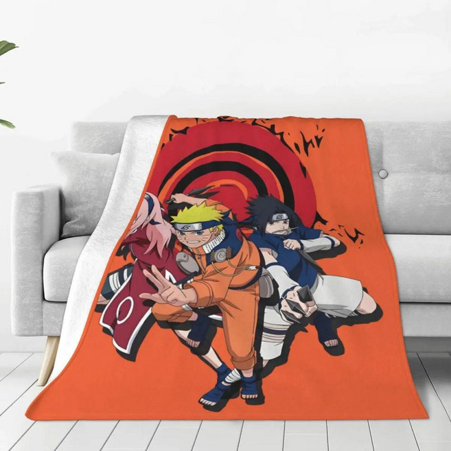 울트라 소프트 양털 아카츠키 붉은 구름 애니메이션 만화 담요 침실 자동차 소파 이불 플란넬, 1개, 색상: 16. 11 / 크기: A. 102x76cm