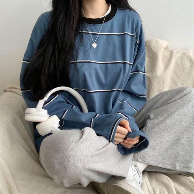 바이누아 스트라이프 루즈핏 티셔츠