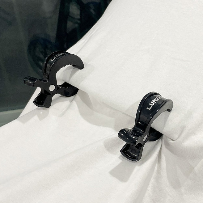 루넬 유모차집게 담요 블랭킷 고정 클립 유모차악세사리 2P, 블랙, 1세트