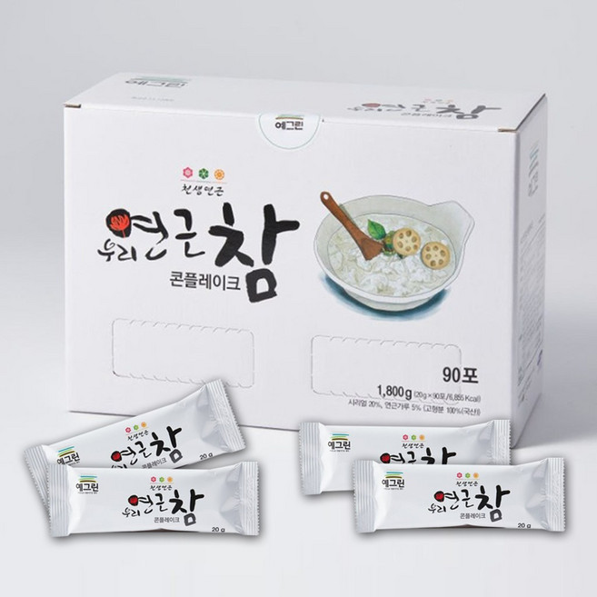 예그린 우리연근참 콘프레이크 90포 아침식사대용 간식용, 1.8kg, 2개
