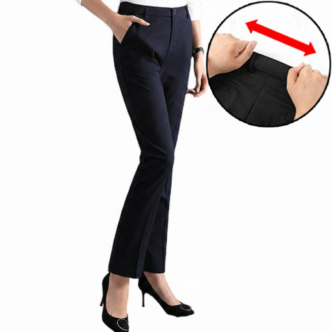 차쿠 여성 정장바지 스판 슬랙스 9부 바지 기모 팬츠 4계절 여름 봄 가을 겨울 중년 빅사이즈