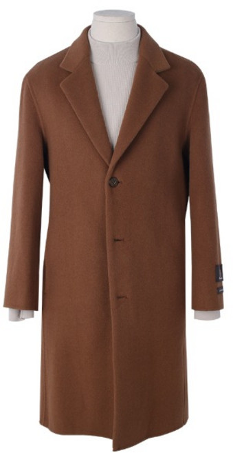 오버핏 핸드메이드 캐시미어 브라운 롱코트 BLC414545