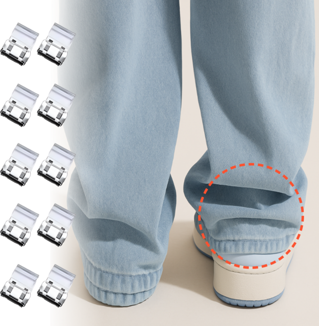 깔끔의정석 바지 밑단 기장 수선 고정 클립, 10개, 투명